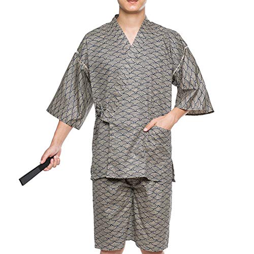 Fancy Pumpkin Kurzer Morgenmantel-Kimono-Pyjama-Anzug der Jinbei-Männer im japanischen Stil Größe XL-A01
