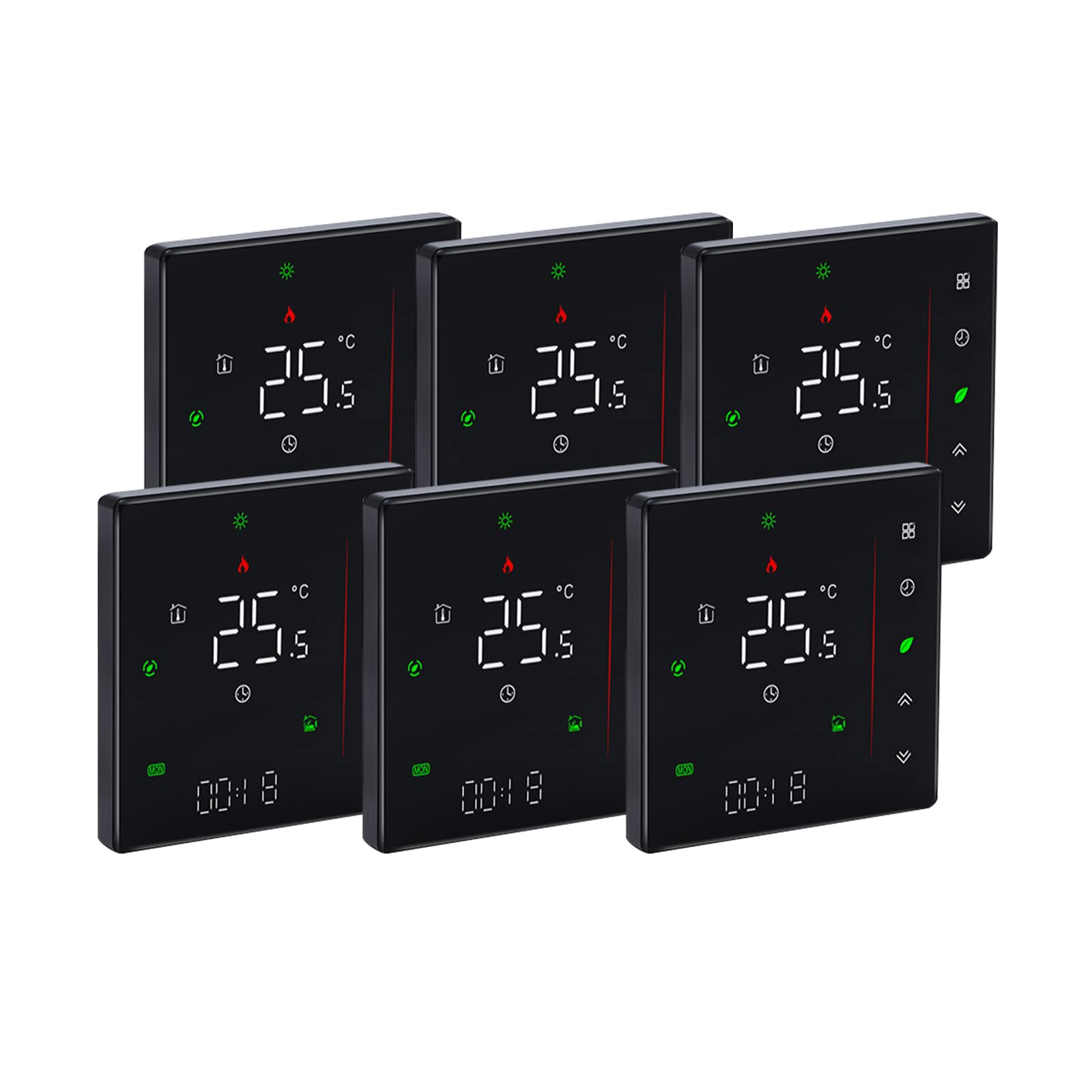 Qiumi Smart Thermostat WiFi Programmierbarer LCD Temperaturregler Wireless Tuya Smart Life APP Fernbedienung, 5A Wasserbodenheizung Kompatibel mit Alexa Google Home, 5A 95~240VAC