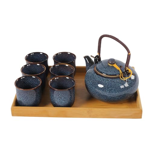 biusgiyeny Chinesisches Teeservice Blaue Japan Teeset Porzellan Geschenkbox Teekanne Set Asia Tee Set Teekanne Teekessel Teeservice Keramik Hellblau
