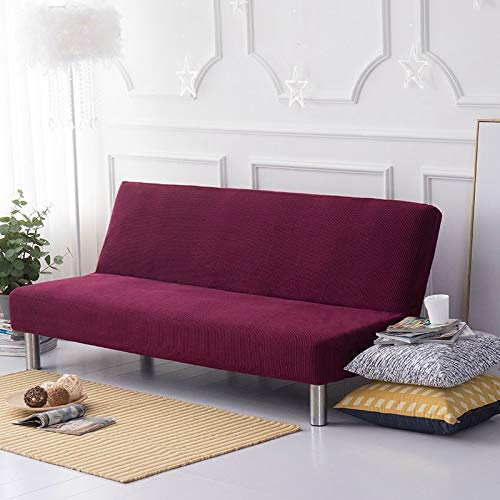 Polarfleece Armless Sofabezug, Corn Kernels Thicken Stretch Couchüberwurf, Ohne Armlehnen Sofa überwurf Folding (Fuchsia,160-190cm)