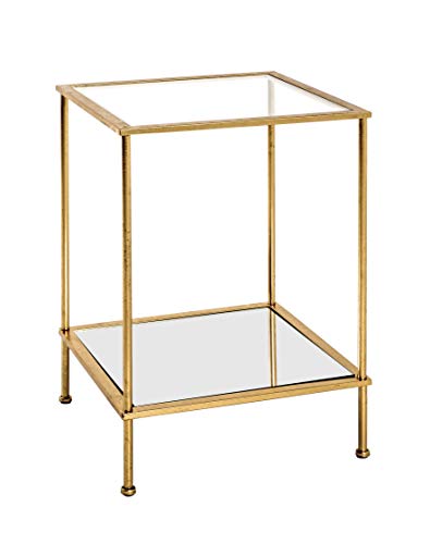 HAKU Möbel Beistelltisch, Stahlrohr, Gold, 39 x 39 x 55 cm