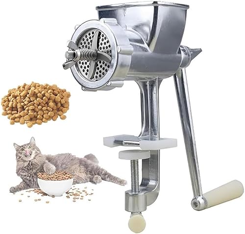 Manuelle Pelletmaschine für Tierfutter, Futterzubereiter für Hunde und Katzen mit optionalen Edelstahlformen von 1,5–8 mm, Küchenmaschine für die Futterverarbeitung von Vögeln, Katzen, Hunde