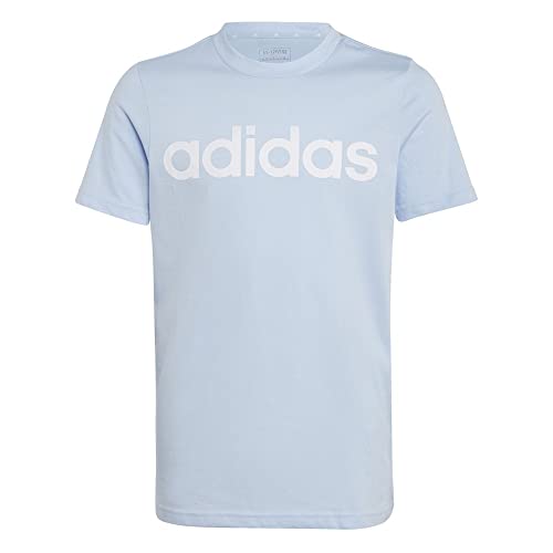 adidas Unisex Kinder T-Shirt (Short Sleeve) U Lin Tee, Blue Dawn/White, IC9968, 152