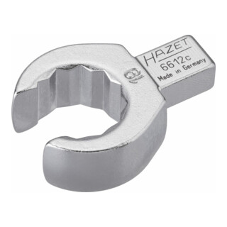 HAZET Einsteck-Ringschlüssel (offen) 6612C-19 Einsteck-Vierkant 9 x 12 mm Außen-Doppel-Sechskant Profil 19