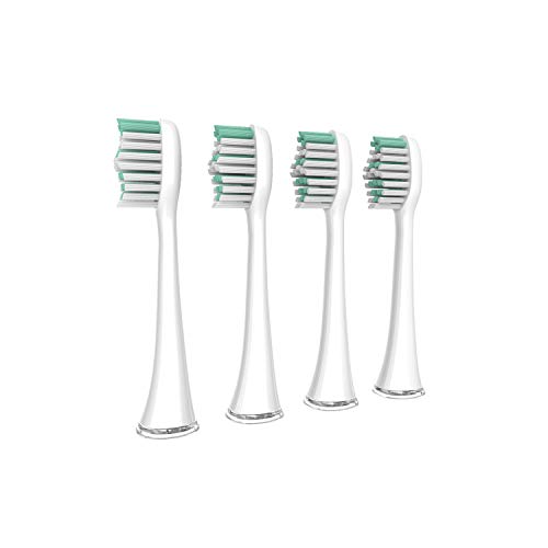 IKOHS Ersatzköpfe für SONIC PEARL Ultraschall-Zahnbürste, 4 Stück, für Ultraschallzahnbürste SONIC PEARL (Packung mit 4 Bürstenköpfen - Weiß)