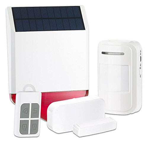 VisorTech Solar Alarmanlage: Solar-Funk-Alarmalage XMD-4400.Easy, 110 dB, 5-teiliges Starter-Set (Aussensirene)