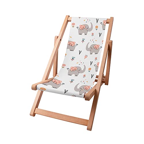 DreamRoots Liegestuhl Kinder Garten - Gartenstuhl Kinder Draußen - Kinder Klappstuhl - Kinder Campingstuhl Faltbar mit waschbare 100% Polyester - Kinder Liegestuhl - Kinder Gartenstuhl