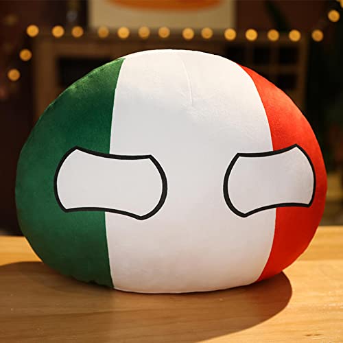 Country Ball Toys Plüschkissen, Polandball Countryball Frankreich Russland Großbritannien Deutschland Italien Plüschtiere, Weihnachtsgeburtstagsgeschenke Für Anime Fans 30 cm Italien Open Eye