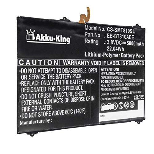 Akku-King Akku kompatibel mit Samsung EB-BT810ABA, EB-BT810ABE - Li-Polymer 5800mAh - für Galaxy Tab S2 9.7 LTE-A, Galaxy Tab S2 Plus 9.7 LTE-A