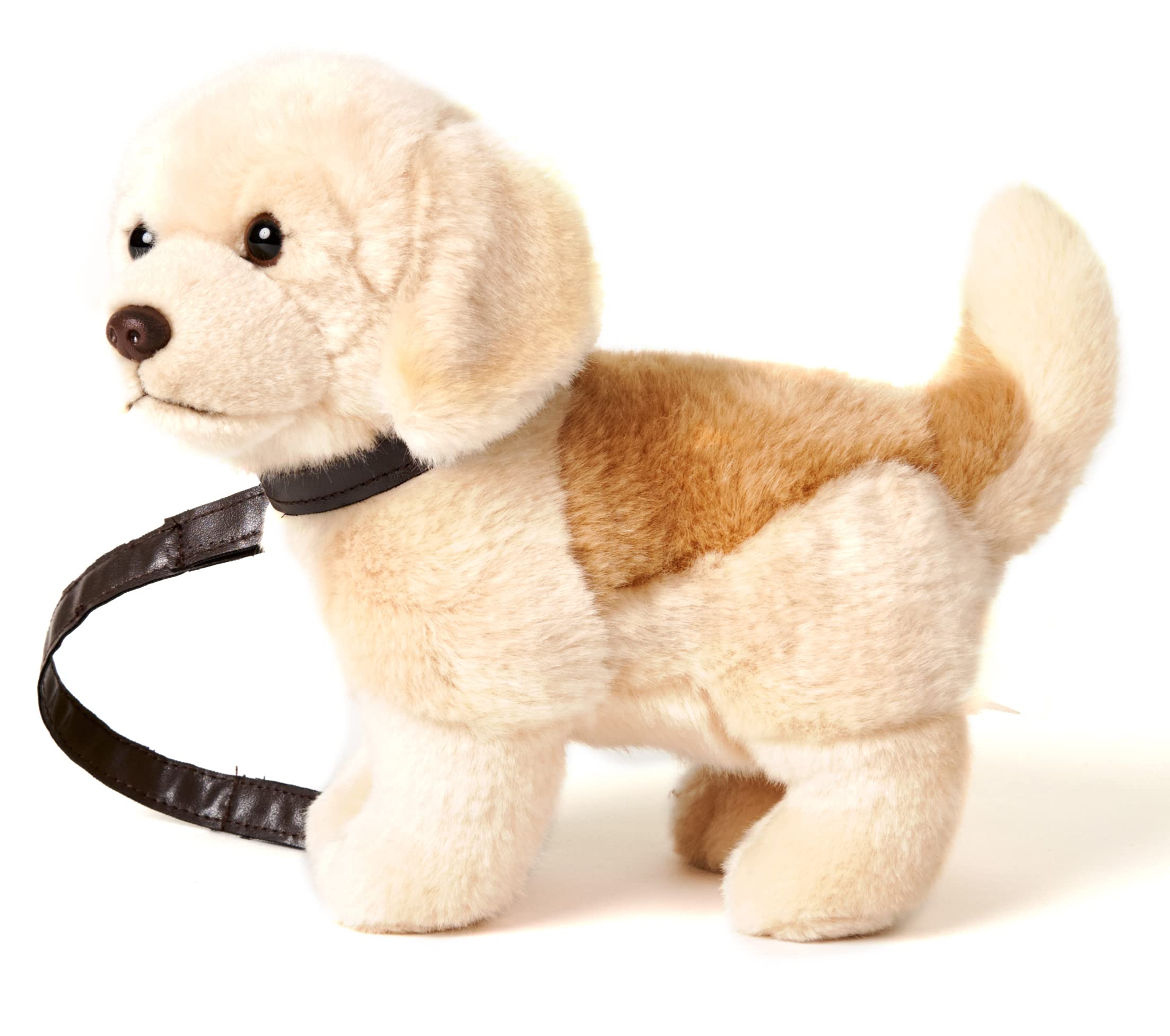 Uni-Toys - Golden Retriever Welpe, stehend (mit Leine) - 22 cm (Höhe) - Plüsch-Hund, Haustier - Plüschtier, Kuscheltier