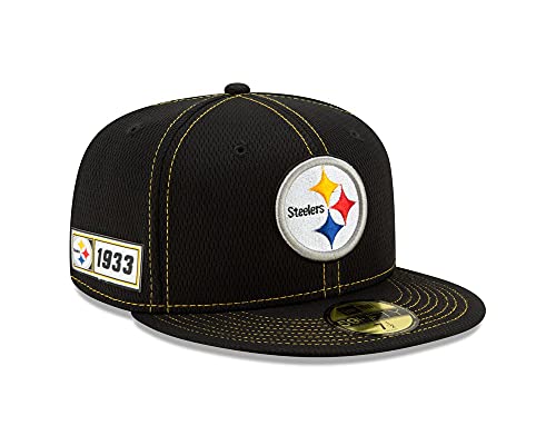 New Era NFL PITTSBURGH STEELERS Authentic 2019 Sideline 59FIFTY Road Cap, Größe :7 1/2