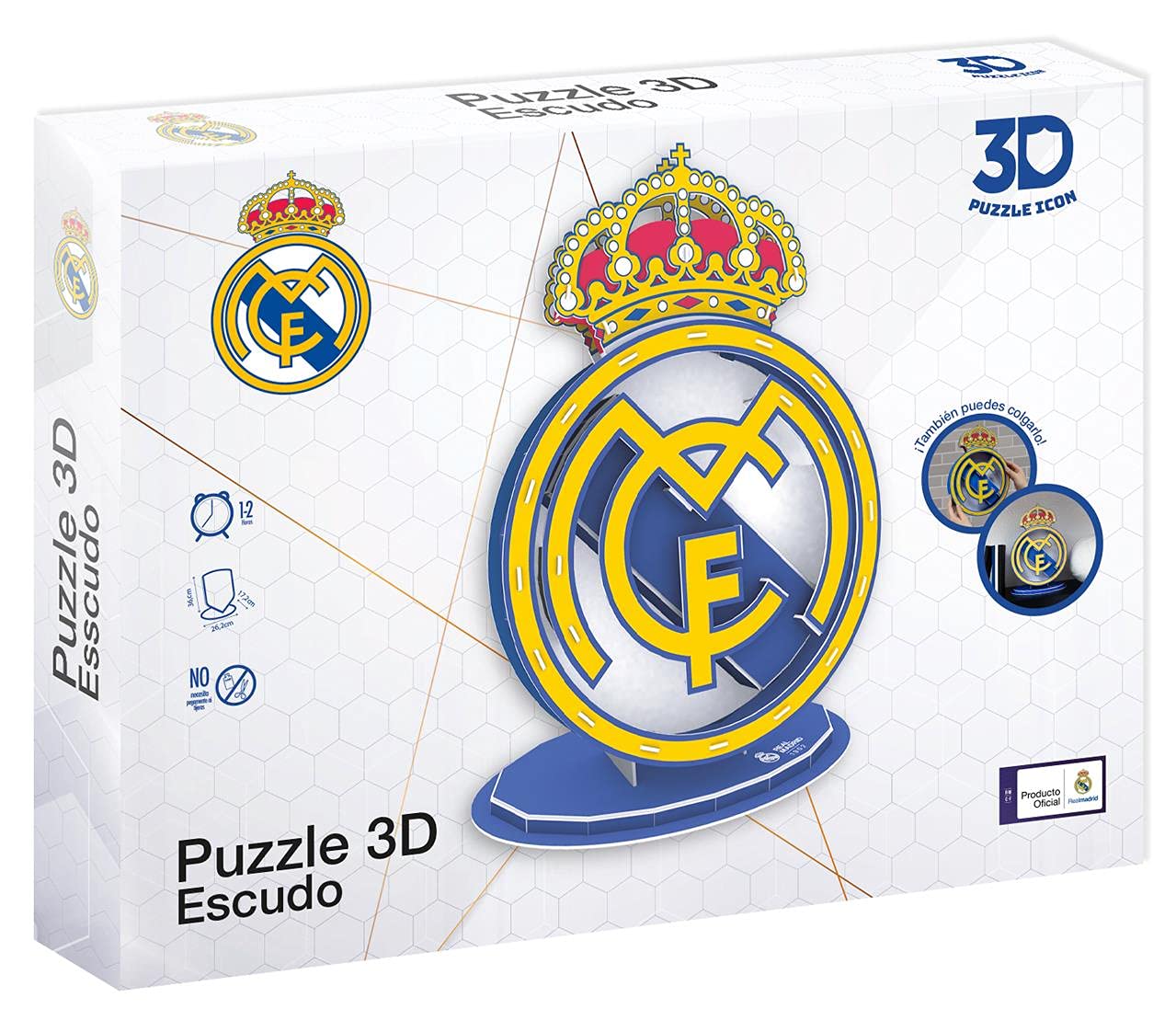 ELEVEN FORCE 14818 EF-14818 Puzzle Wappen 3D Real Madrid CF, bunt