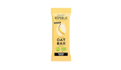 Harvest Republic Organic Oat Bar | Bio Energie Hafer Riegel - Banana Bread mit echten Bananenstücken (Packung mit 15 x 60 g)