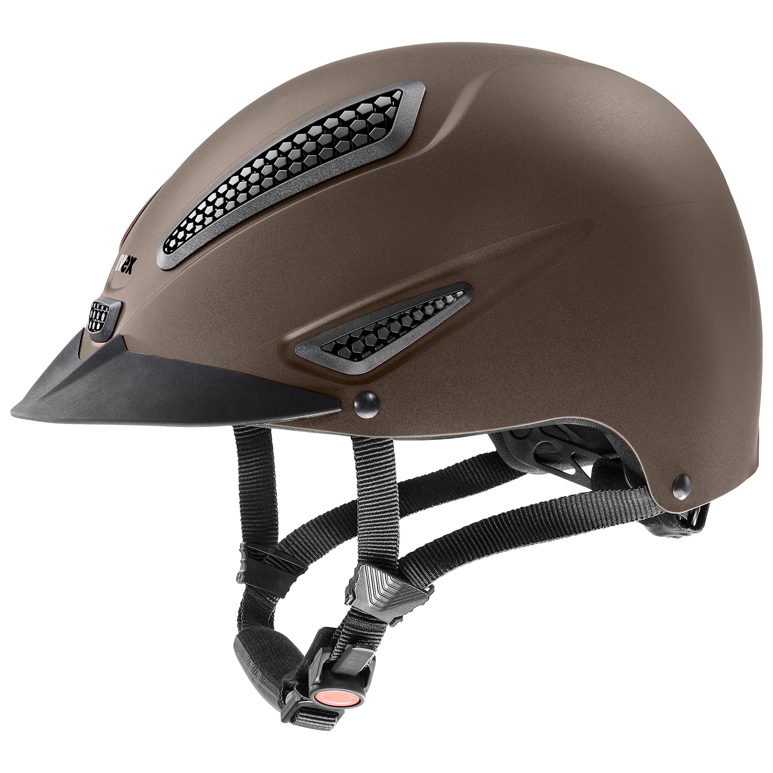 uvex perfexxion II - robuster Reithelm für Damen und Herren - individuelle Größenanpassung - optimale Belüftung - brown matt - 57-59 cm