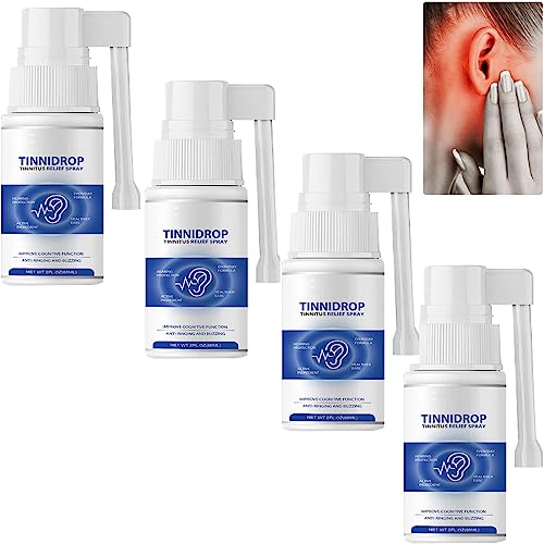 Luhaka - Tinnidrop Tinnitus Relief Spray, Tinnitus Relief for Ringing Ears, Ear Cleaner Ear Wax Remover, Ear Care Tinnitus Relief Products, Relieves Tinnitus, Ear Discomfort 60ml (4Pcs)