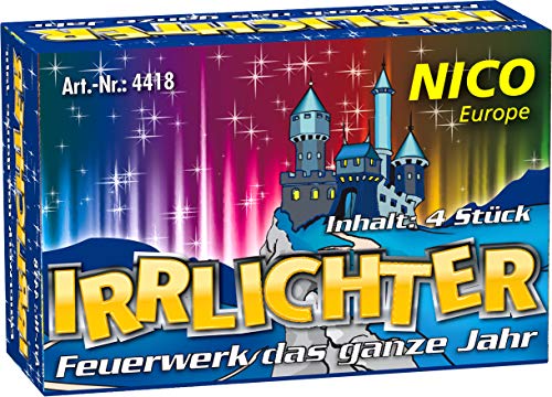 Nico 80 Stück IRRLICHTER - Fontänen in Blau & Gelb - Kinderfeuerwerk