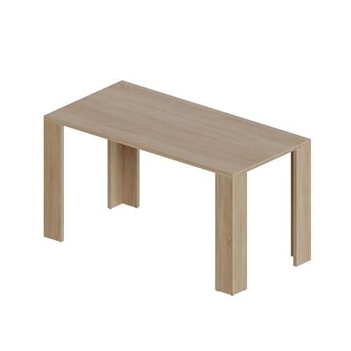 POKAR Esszimmertisch, Esstisch, Küchentisch, Schreibtisch mit 2.5 cm Tischplatte, Sonoma Eichen, 140 x 80 x 75 cm