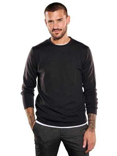 emilio adani Herren Herren Pullover aus Merinowolle, 35704, 35704, Schwarzbraun in Größe M