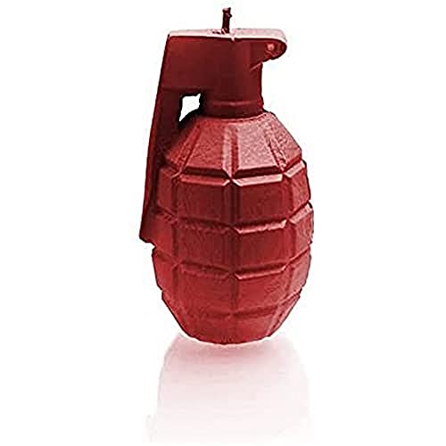 Candellana Groß Grenade Kerze | Höhe: 14,3 cm | Rot | Handgefertigt in der EU