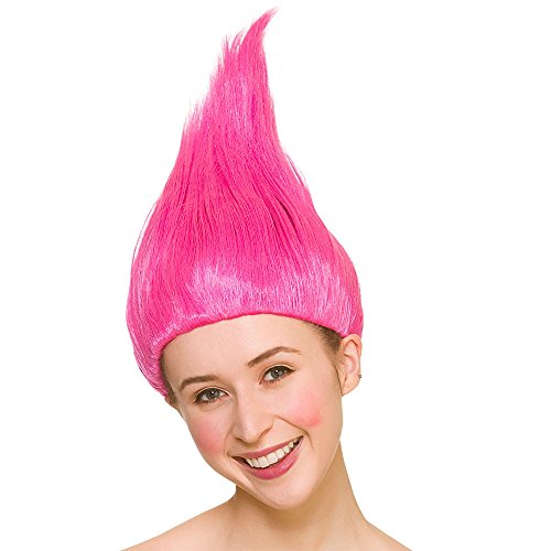 Troll Wig Pink for Fancy dress Accessory