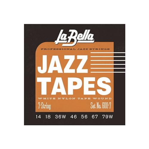 La Bella 600-7, Electric JAZZ TAPES - WHITE Nylon 7-string, medium