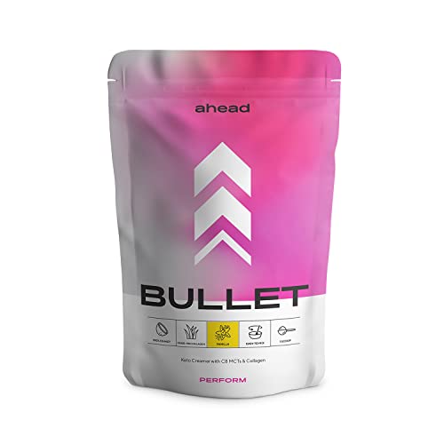 ahead BULLET | C8 MCT Pulver mit Collagen Pulver - Vanille - Perfekt für Bulletproof Coffee, als Keto Shake oder als Keto Creamer für Kaffee - 300g
