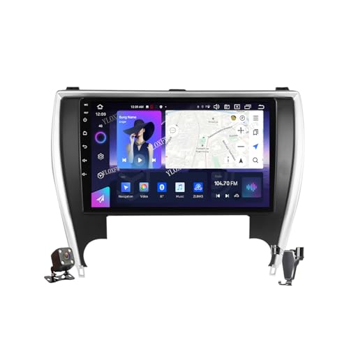 YLOXFW Android 12.0 Autoradio Stereo Navi mit 4G 5G WiFi DSP Carplay für Camry 2014-2017 Sat GPS Navigation 10 Zoll MP5 Multimedia Video Player FM BT Receiver,M6 pro1