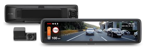 Mio™ MiVue R850T Dashcam Auto vorne hinten mit 2.5K HDR-Aufnahmen & STARVIS CMOS Sensor für scharfe Bilder Tag & Nacht I Echtzeit-Backup des Dash Cam Spiegels Dank Highspeed WLAN I GPS Auto Kamera