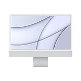 Apple 2021 iMac All-in-One Desktopcomputer mit M1 Chip: 8-Core CPU, 8-Core GPU, 24" Retina Display, 8 GB RAM, 512 GB SSD Speicher, 1080p FaceTime HD Kamera. Funktioniert mit iPhone/iPad, Silber