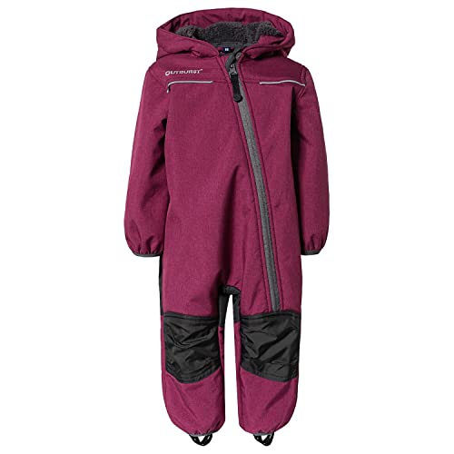 Outburst - Baby Kinder Mädchen Softshell-Overall Schneeanzug gefüttert wasserdicht 10.000 mm Wassersäule atmungsaktiv Winddicht, Berry Mel. - 1414403167 - Größe 116