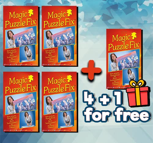 M.I.C. Magic Puzzle Fix (5er-Set)- Der Innovative Puzzle-Kleber: 60 transparente Spezialhaftfolien | Einfach, sauber & Sicher! Geeignet für alle Puzzleformate! Das Original - Made in Germany !…