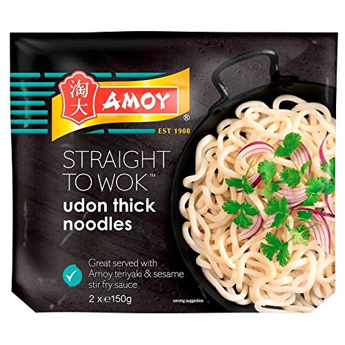 Amoy Straight to Wok Udon Nudeln Dick (2 pro Packung - 300 g) - Packung mit 6