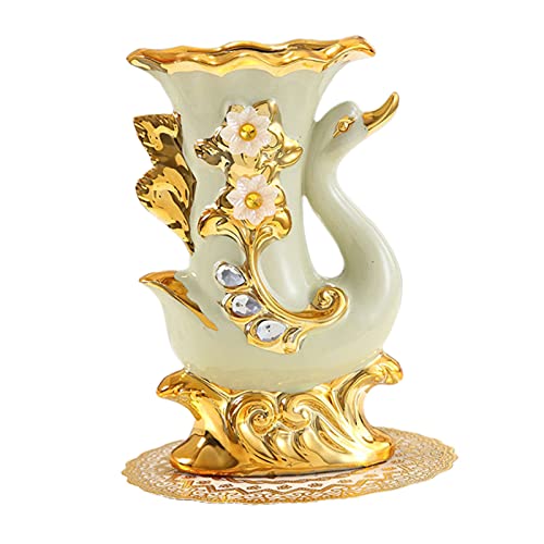 Blumenvase für Dekor, Keramik Vase Moderne Home Dekorative Vase für Mittelstücke, Küche, oder Aufenthaltsraum Ornament, Rechts Schwan