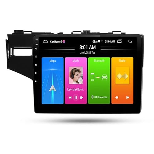 Autoradio Kompatibel Mit HON-DA FIT Jazz 2014-2018 2 Din Radio GPS Navigation IPS Touchscreen Multimedia Player Unterstützung SWC 4G WiFi Carplay DSP BT(Size:4 core WiFi 1G+16G)