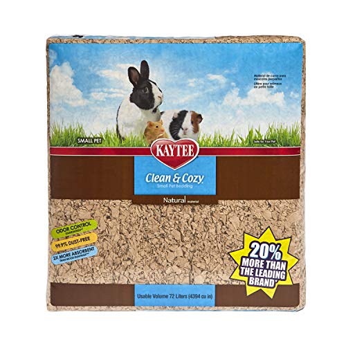 Kaytee Clean & Cozy Bettwaren für kleine Haustiere/ Nager/ Hamster, 99,9% staubfrei, Geruchskontrolle, Natürlich, 72 Liter