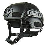 Xinwcang Taktischer Helm, Militär-Stil, Schutzhelm für Airsoft Paintball, Outdoor, Mountainbike, Radfahren, CQB - Schwarz