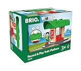 BRIO World 33840 Bahnhof mit Aufnahmefunktion - Eisenbahnzubehör Holzeisenbahn - Kleinkinderspielzeug empfohlen für Kinder ab 3 Jahren