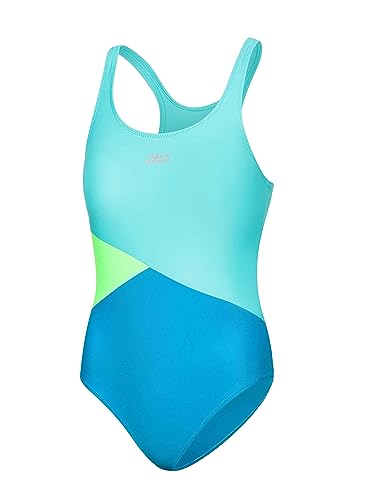 Aqua Speed Pola Badeanzug Mädchen | Einteiler | 104-158 | UV-Schutz | Blickdicht | Chlorresistent | Anti-Pilling | Schwimmanzug Blue - Turquoise - Light Green - 28 Gr. 146