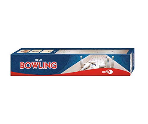 Noris 606101716 - Tisch Bowling, ausrollen und los geht's, mit ausrollbarer Bowlingmatte für weiteren Spielspaß auch unterwegs, ab 6 Jahren