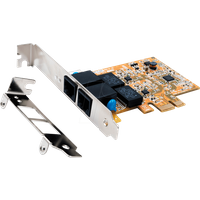 EXSYS EX-6072-4K 2 Port PCIe Dual Ethernet Netzwerkkarte mit 4KV Surge Protection