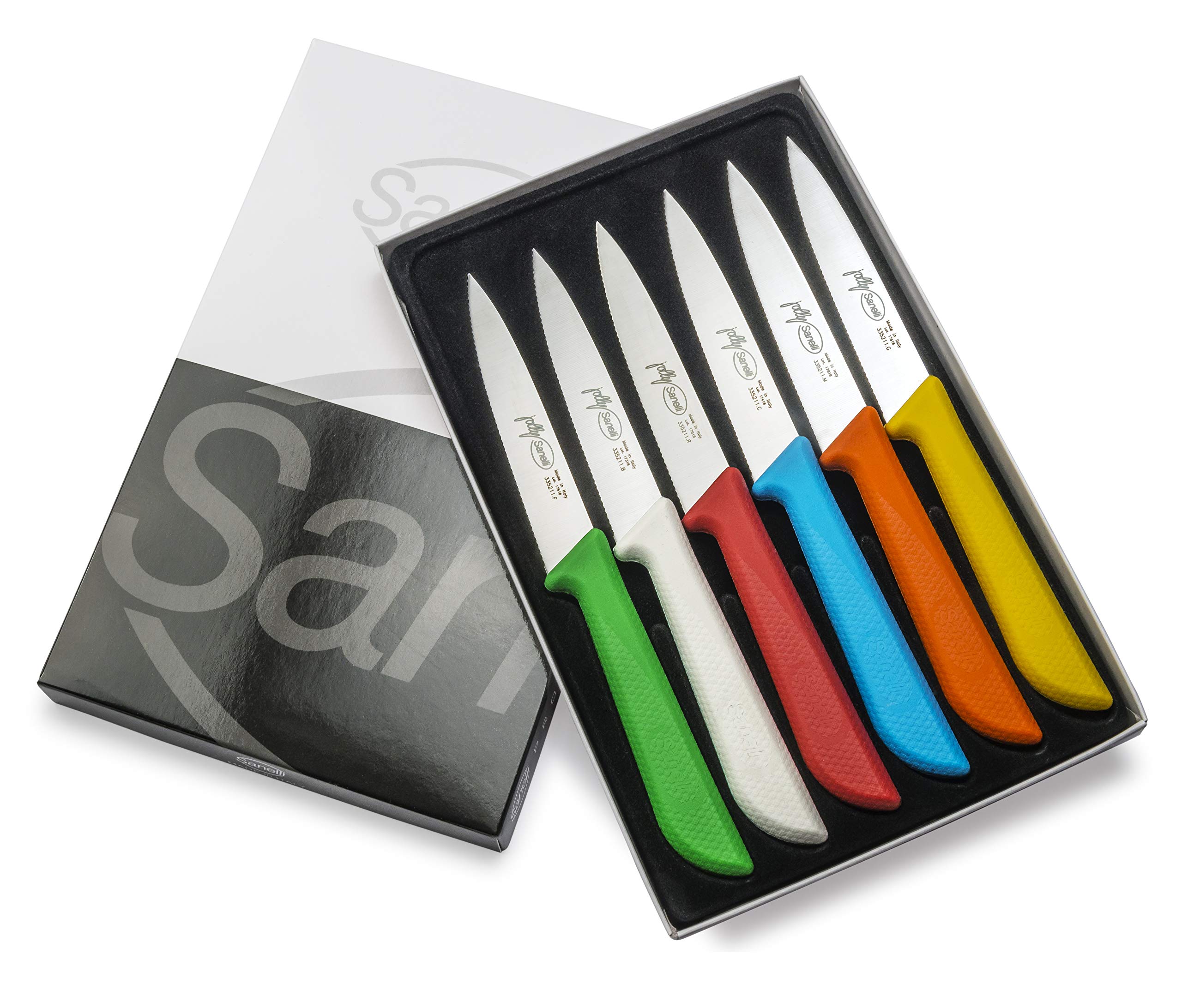 Sanelli 905206 Jolly Skin Messerset 6-teilig Set mit 6 Küchenmessern, Stahl