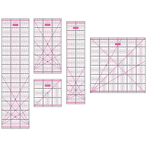 SEMPLIX Patchwork Lineal Set cm Bundle (10x45 cm, 15x60 cm, 15x30 cm, 15x15 cm, 30x30 cm) (pink)