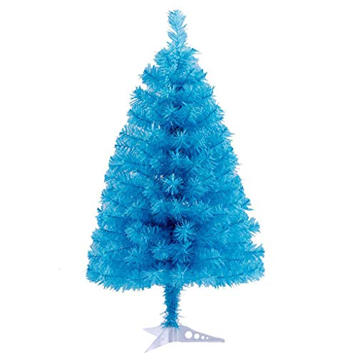 Fouriding 3ft 90cm Künstlicher Weihnachtsbaum Christbaum Tannenbaum mit KunststoffStänder Kunststoff Baum Dekoration (Himmelblau)