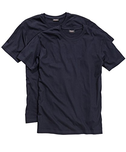 Redfield T-Shirt mit Rundhals im 2-er Pack Herrenübergröße in Navy, Größe:7XL