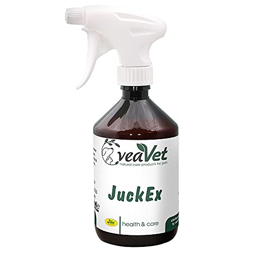 cdVet Naturprodukte VeaVet JuckEx forte 500 ml - Hund, Katze, Pferde - Pflegespray - bei pilz- und keimgefährdeten Hautstellen - Schutz - Regeneration - gestresste + wunde Haut - gesunde Keime -