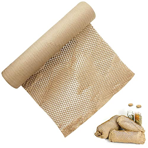 Bekasa Wabenwickelpapier, schützendes Wabenpolsterpapier-Kit, Wabenpolsterwickelrolle perforiertes Verpackungspapier für Verpackung und Versand 0.3 × 40 m