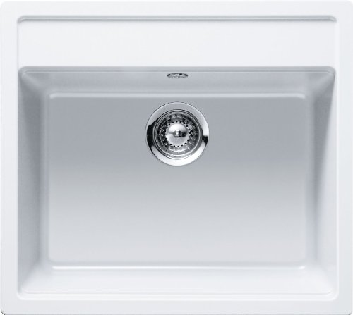 SCHOCK hochwertige Küchenspüle 57 x 51 cm Mono N-100 Polaris - CRISTADUR weiße Spüle ohne Abtropffläche ab 60 cm Unterschrank-Breite