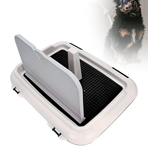 Annjom Hundetoilette, Trainingstoilette tragbar mit simulierter Wand für kleine Hunde für Rüden(Black)