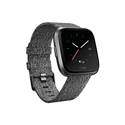 Fitbit Versa Special Edition Smartwatch, Anthrazit gewebt, Einheitsgröße (S&L Bänder im Lieferumfang enthalten)