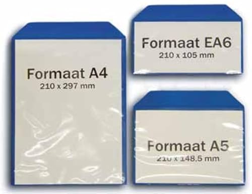 5 x Magnet-Kennzeichnungstaschen Einstecktaschen mit Magnetstreifen blau transparent - Format A4 (210 x 297mm) - 5 Stück - für Lager, Fertigung oder Transport